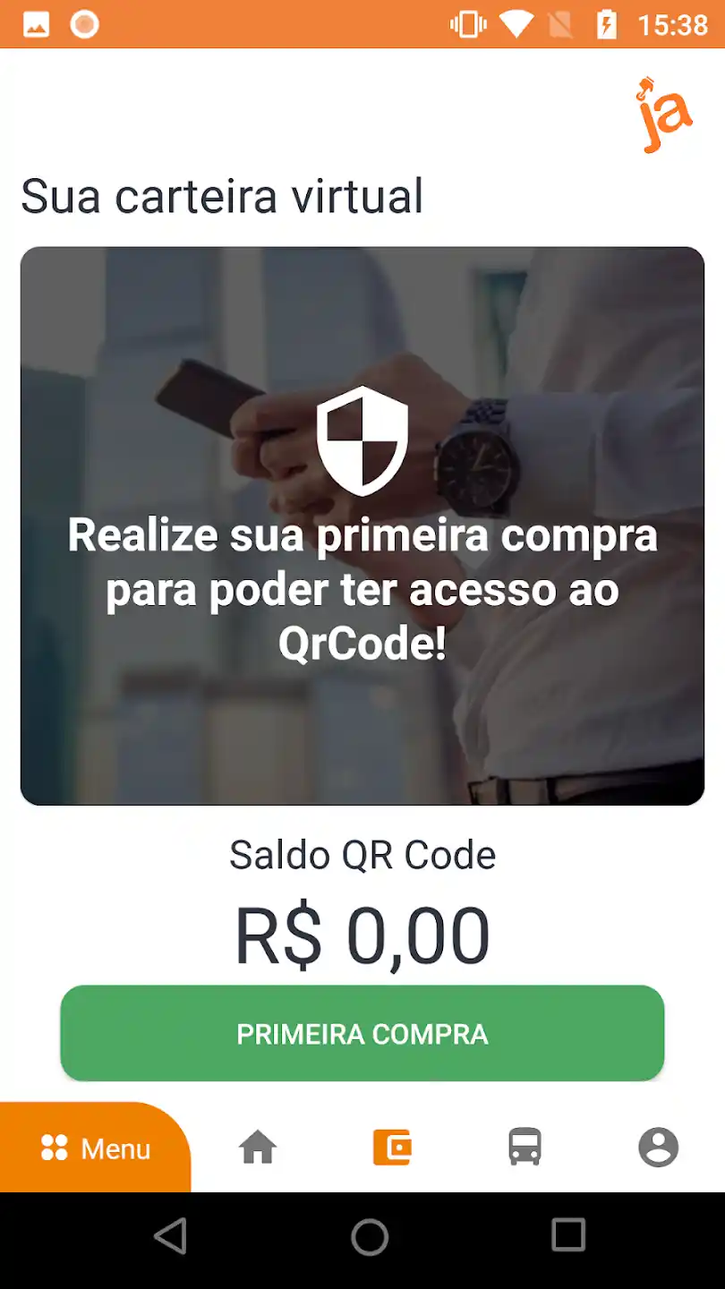 Tela da carteira digital mostrando saldos disponíveis